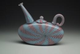 Dick Marquis Oculare Teapot 03-3 (INV. 1363) 2003 Blown glass, zanfirico technique h.16.5 x w.18.5 x d.6 cm Courtesy: Caterina Tognon Venezia