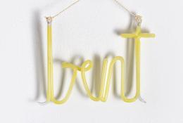 Richard Meitner - Schizzi Selvaggi 1 (Piegato) - 2024 - glass, stoving lacquer, epoxy, iron, rope - 32 x 29 x 8cm - unique piece