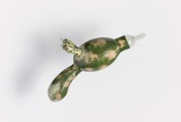 Richard Meitner - Schizzi Selvaggi 7 (Green Wolf and Ears) - 2014 - blown glass, stoving lacquer, iron