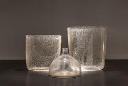 P. Martinuzzi (Venezia, 1933 – 2015), Untitled (3 pieces), Unique pieces, Hand-blown glass, engraved with diamond pen by the artist, ph. Enrico Fiorese