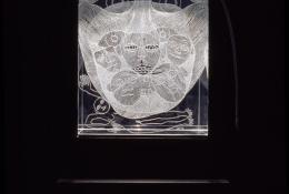 P. Martinuzzi (Venezia, 1933 – 2010), Pensieri , 1994, Unique piece, Clear optical glass, cut by hand and engraved with diamond pen by the artist, 20 x 24 x 29 cm
