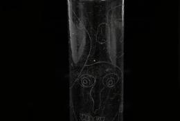 P. Martinuzzi (Venezia, 1933 – 2010), Untitled (bottle), Unique piece, Hand-blown glass, engraved with diamond pen by the artist