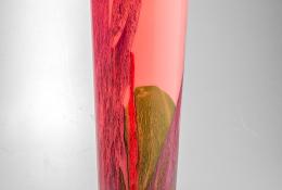 Senza titolo 1 vaso alto bianco e rosso |smalti viola verde rosso.2024