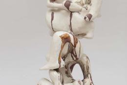 Paul Noble, HFIVEM, Glazed ceramic, travertine base, 52x24x24cm, ph Lucy Dawkins