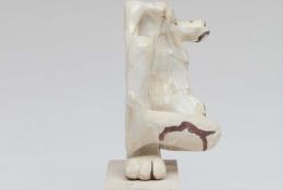 Paul Noble, HONEM (4), Glazed ceramic, travertine base, 25x13x16cm, ph Lucy Dawkins