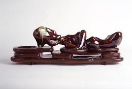 Paul Noble, thirteen, 2007, Glazed ceramic, wengé base, 26x79x22cm, Courtesy the artist