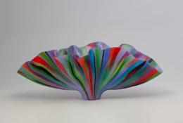Toots Zynsky (Boston MA, USA, 1951), Plum-headed variant, Unique piece, Providence, 2025, Filet-de-verre: thermoformed Murano glass, threads hand-worked by the artist