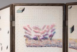 Paul Noble, NEST (detail), 2004, Embroidered screen with appliqué work, beads, marquetry, ph. Roberto Marossi