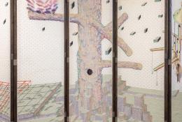Paul Noble, NEST (detail), 2004, Embroidered screen with appliqué work, beads, marquetry, ph. Roberto Marossi