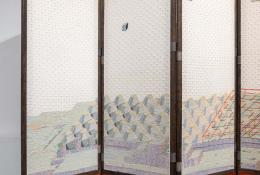 Paul Noble, NEST (detail), 2004, Embroidered screen with appliqué work, beads, marquetry, ph. Roberto Marossi