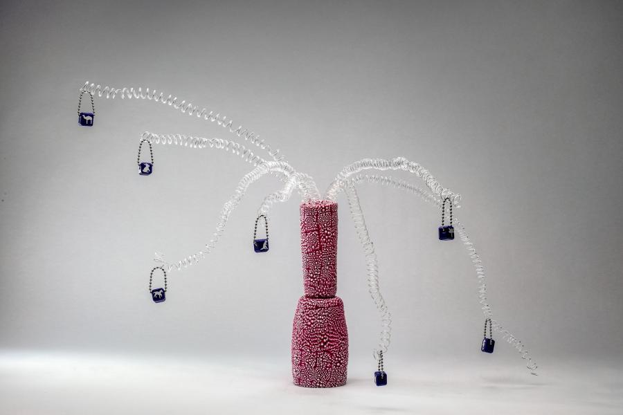 Richard Marquis_Pink Granulare Vase with Glass Springs_2010_ph. F. Allegretto