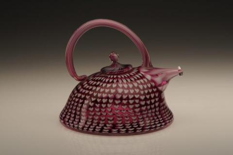 Richard Marquis, Ruby Heart Teapot, 1980. Blown glass, murrine technique, Collection of Johanna Nitzke Marquis